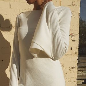 Ivory Butterfly Sleeve Mini Dress